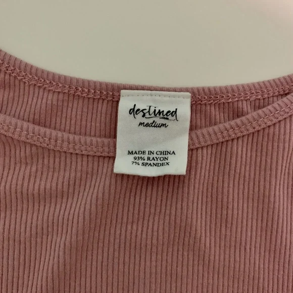 Pink Ribbed Crop Top - Picture 2 of 4